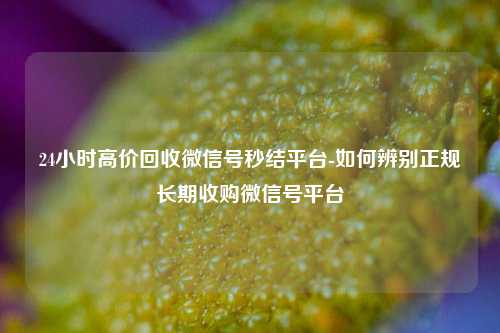 24小时高价回收微信号秒结平台-如何辨别正规长期收购微信号平台