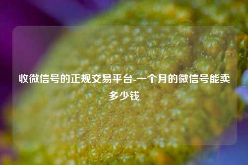 收微信号的正规交易平台-一个月的微信号能卖多少钱