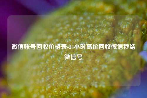 微信账号回收价格表-24小时高价回收微信秒结微信号