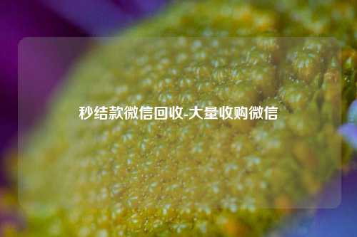 秒结款微信回收-大量收购微信
